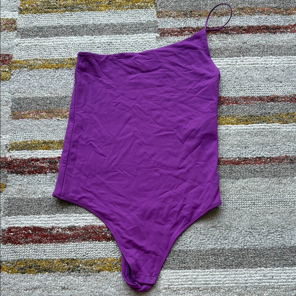 Purple Asymmetrical Bodysuit